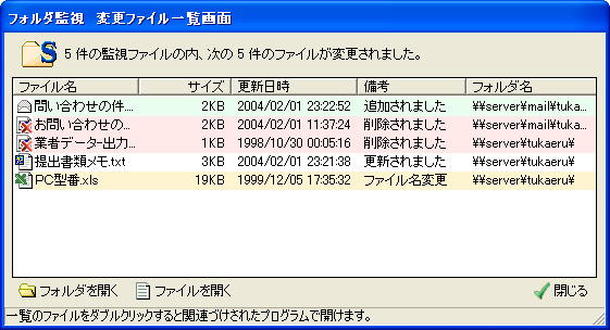 ネットワーク監視 フリーソフト フォルダ監視